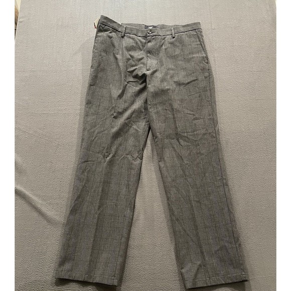 Dockers Pants Mens 36x32 Gray NWT Window Pane Check Signature Khaki Straight Fit - Picture 1 of 8